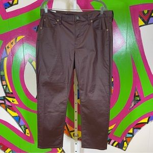 GAP, Vintage Slim Mid Rise, Wine Red Waxed Denim. Size 16R. Excellent condition!